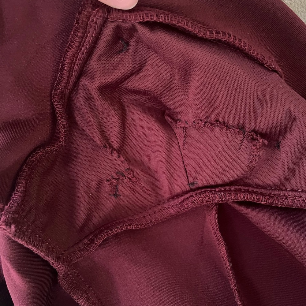 Burgundy “Emerald Sundae” thigh slit prom dress - Picture 6 of 16